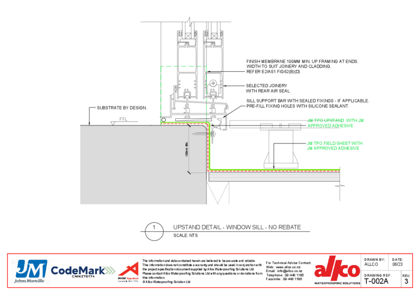 Allco Waterproofing Solutions | Upstand Details