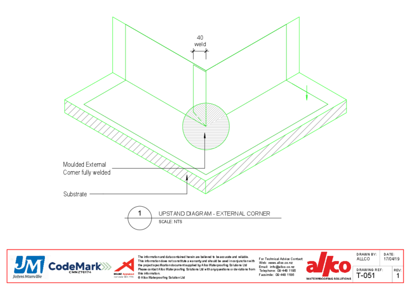 Allco Waterproofing Solutions | Upstand Details