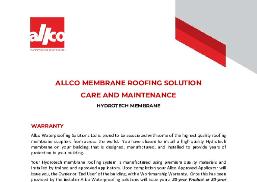 Allco Waterproofing Solutions | Document library